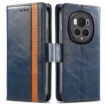 CASENEO 002 Series For Honor Magic6 Pro 5G Leather Case RFID Blocking Wallet Splicing Phone Cover