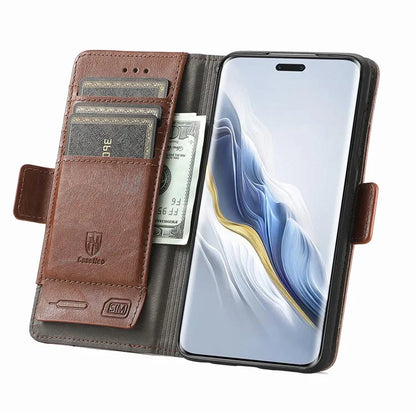 CASENEO 002 Series For Honor Magic6 Pro 5G Leather Case RFID Blocking Wallet Splicing Phone Cover