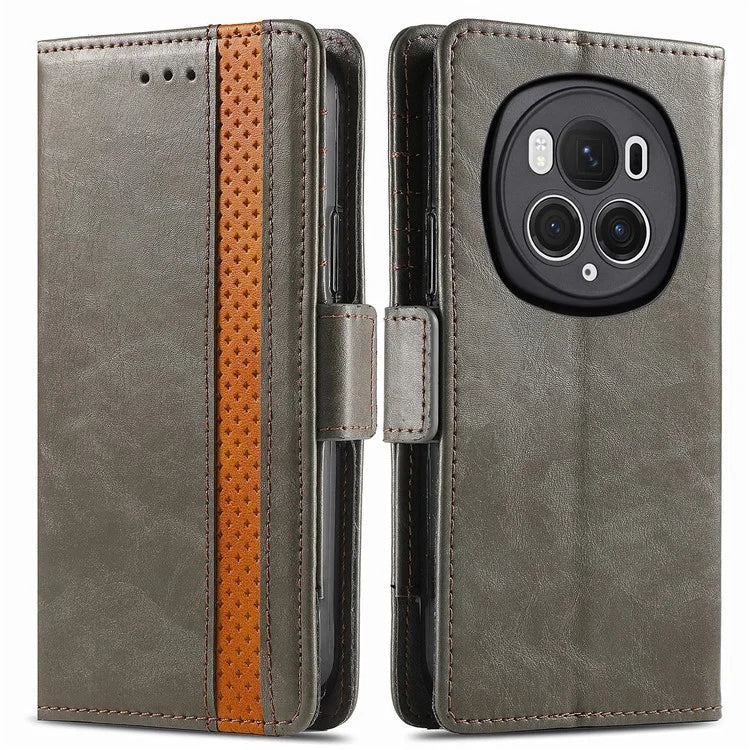 CASENEO 002 Series For Honor Magic6 Pro 5G Leather Case RFID Blocking Wallet Splicing Phone Cover