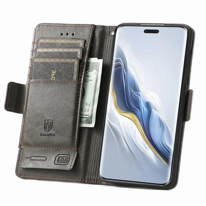 CASENEO 002 Series For Honor Magic6 Pro 5G Leather Case RFID Blocking Wallet Splicing Phone Cover