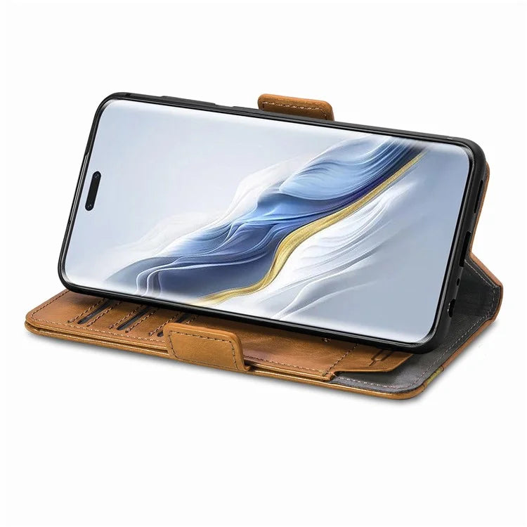 CASENEO 002 Series For Honor Magic6 Pro 5G Leather Case RFID Blocking Wallet Splicing Phone Cover