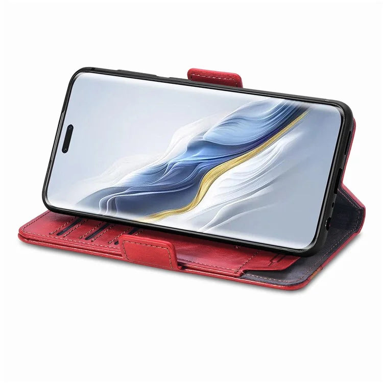 CASENEO 002 Series For Honor Magic6 Pro 5G Leather Case RFID Blocking Wallet Splicing Phone Cover