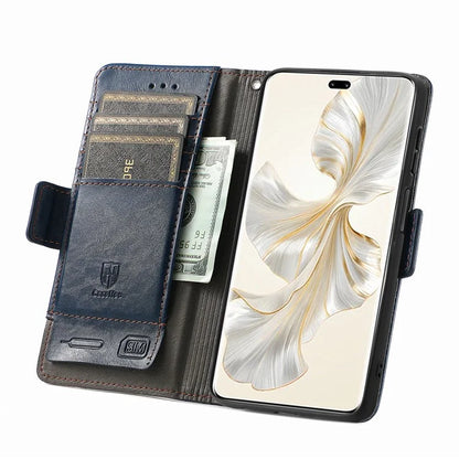 CASENEO 002 Series For Honor 100 Pro 5G Wallet Case RFID Blocking PU Leather Phone Cover