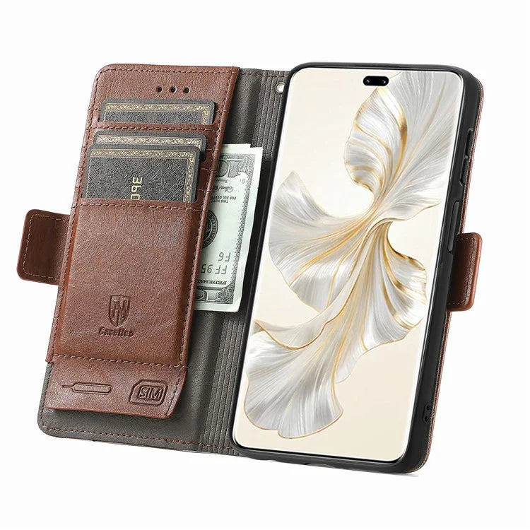 CASENEO 002 Series For Honor 100 Pro 5G Wallet Case RFID Blocking PU Leather Phone Cover