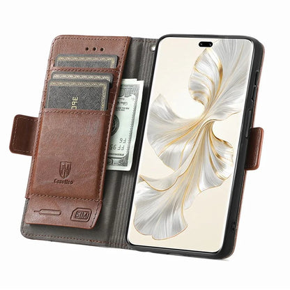 CASENEO 002 Series For Honor 100 Pro 5G Wallet Case RFID Blocking PU Leather Phone Cover
