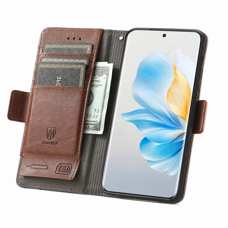 CASENEO 002 Series For Honor 100 5G Case RFID Blocking Leather Stand Phone Cover