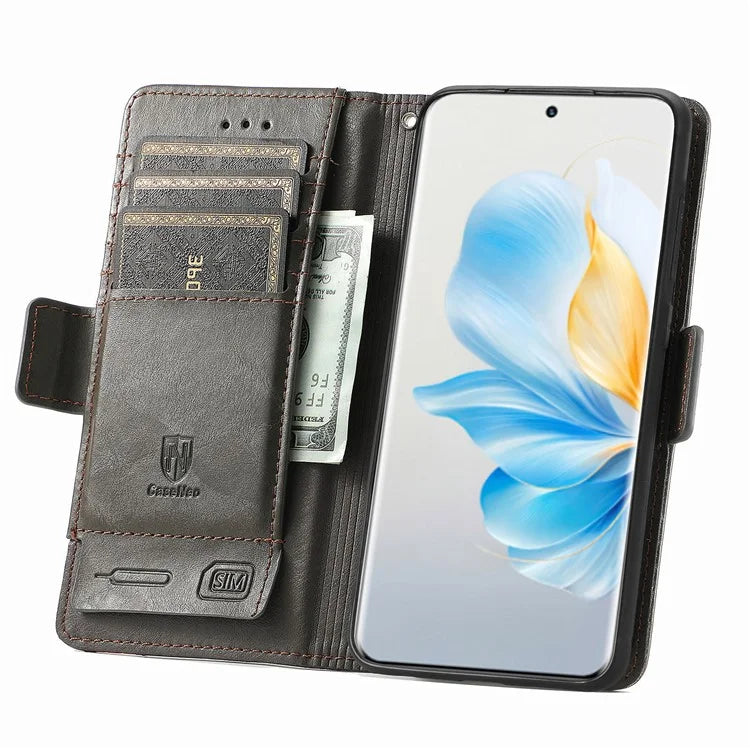 CASENEO 002 Series For Honor 100 5G Case RFID Blocking Leather Stand Phone Cover