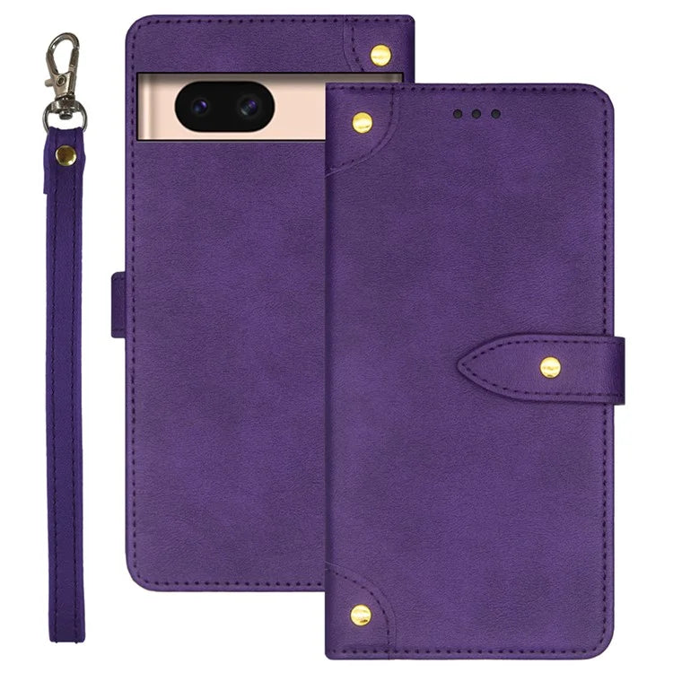 IDEWEI For Google Pixel 8a Case Stand PU Leather+TPU Scratch-proof Phone Cover