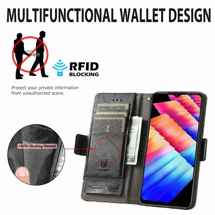 CASENEO 002 Series For Infinix Hot 30i Case PU Leather Flip Shockproof Phone Cover RFID Blocking