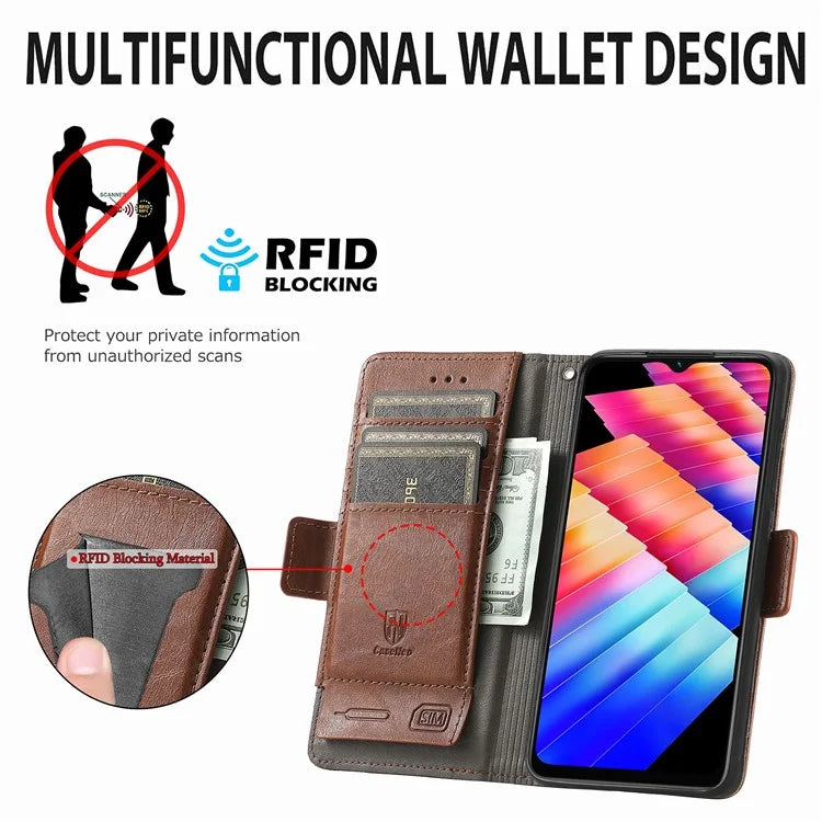 CASENEO 002 Series For Infinix Hot 30i Case PU Leather Flip Shockproof Phone Cover RFID Blocking