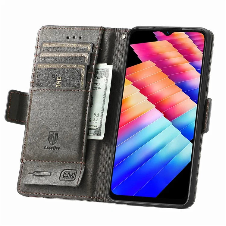 CASENEO 002 Series For Infinix Hot 30i Case PU Leather Flip Shockproof Phone Cover RFID Blocking