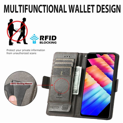 CASENEO 002 Series For Infinix Hot 30i Case PU Leather Flip Shockproof Phone Cover RFID Blocking