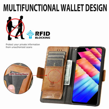 CASENEO 002 Series For Infinix Hot 30i Case PU Leather Flip Shockproof Phone Cover RFID Blocking