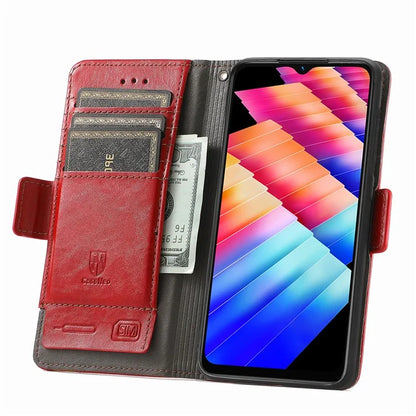 CASENEO 002 Series For Infinix Hot 30i Case PU Leather Flip Shockproof Phone Cover RFID Blocking