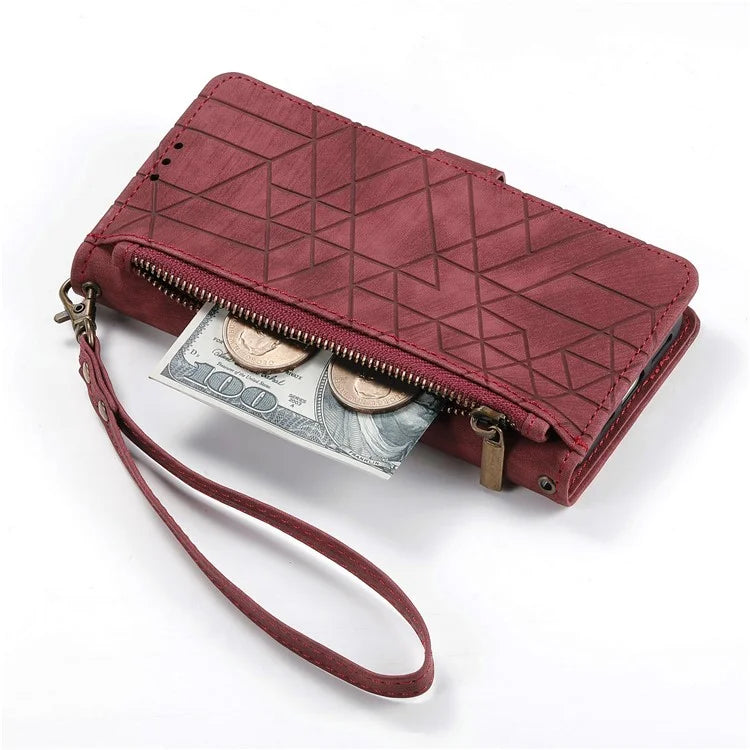 For Samsung Galaxy A05s 4G Wallet Phone Case Stand Anti-Scratch Phone Cover with Wrist Strap