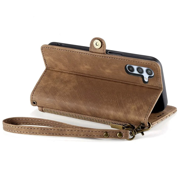 For Samsung Galaxy A05s 4G Wallet Phone Case Stand Anti-Scratch Phone Cover with Wrist Strap