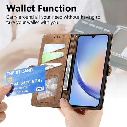 For Samsung Galaxy A05s 4G Wallet Phone Case Stand Anti-Scratch Phone Cover with Wrist Strap
