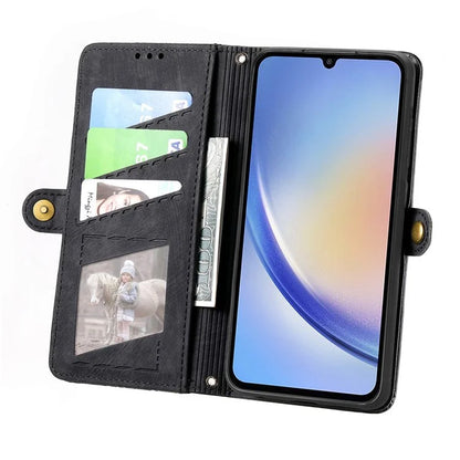 For Samsung Galaxy A05s 4G Wallet Phone Case Stand Anti-Scratch Phone Cover with Wrist Strap