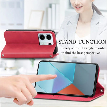 For Xiaomi Redmi Note 13 Pro 5G / Poco X6 5G Case PU Leather Skin-touch Wallet Phone Cover