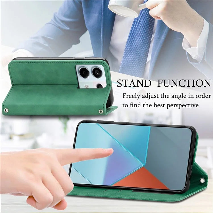 For Xiaomi Redmi Note 13 Pro 5G / Poco X6 5G Case PU Leather Skin-touch Wallet Phone Cover