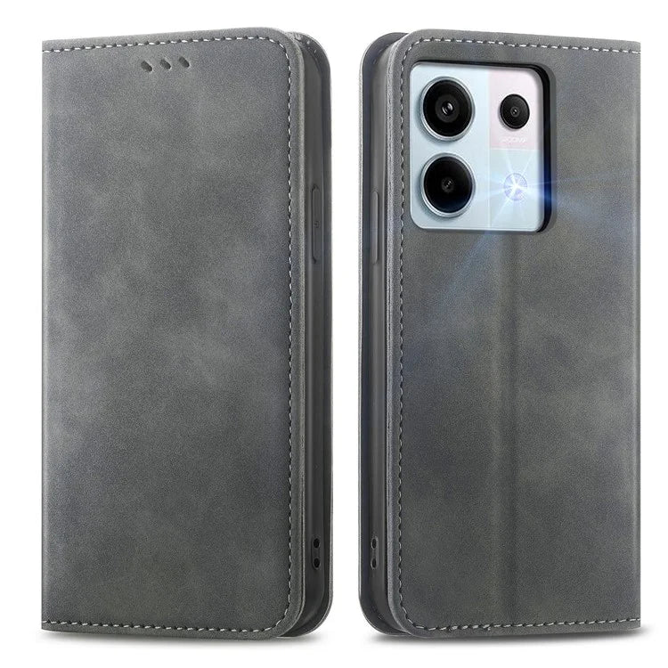 For Xiaomi Redmi Note 13 Pro 5G / Poco X6 5G Case PU Leather Skin-touch Wallet Phone Cover