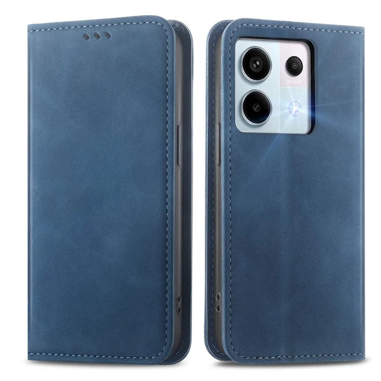 For Xiaomi Redmi Note 13 Pro 5G / Poco X6 5G Case PU Leather Skin-touch Wallet Phone Cover