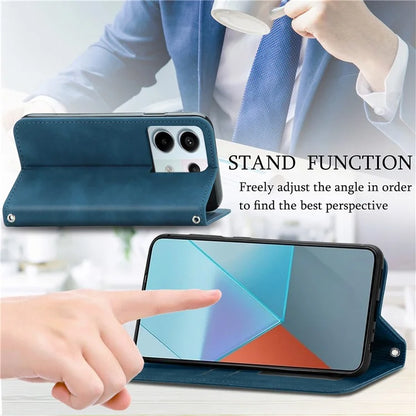 For Xiaomi Redmi Note 13 Pro 5G / Poco X6 5G Case PU Leather Skin-touch Wallet Phone Cover