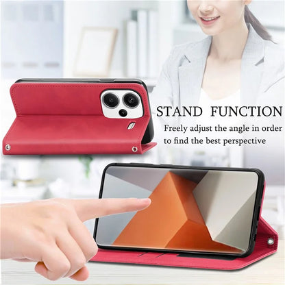 For Xiaomi Redmi Note 13 Pro+ 5G Leather Wallet Case Magnetic Closing Skin-touch Phone Cover