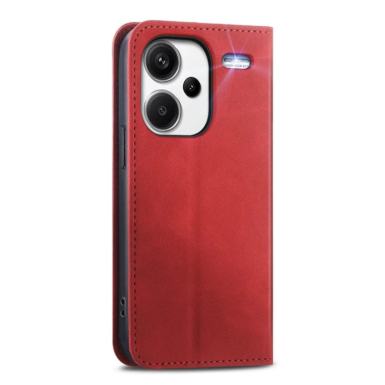 For Xiaomi Redmi Note 13 Pro+ 5G Leather Wallet Case Magnetic Closing Skin-touch Phone Cover