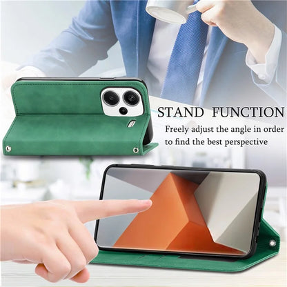 For Xiaomi Redmi Note 13 Pro+ 5G Leather Wallet Case Magnetic Closing Skin-touch Phone Cover