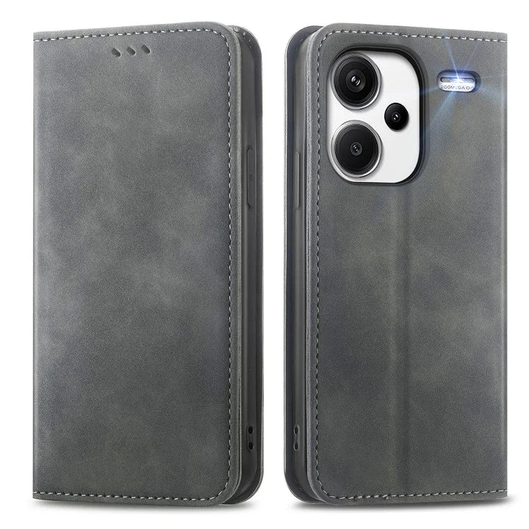 For Xiaomi Redmi Note 13 Pro+ 5G Leather Wallet Case Magnetic Closing Skin-touch Phone Cover
