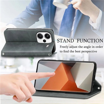 For Xiaomi Redmi Note 13 Pro+ 5G Leather Wallet Case Magnetic Closing Skin-touch Phone Cover