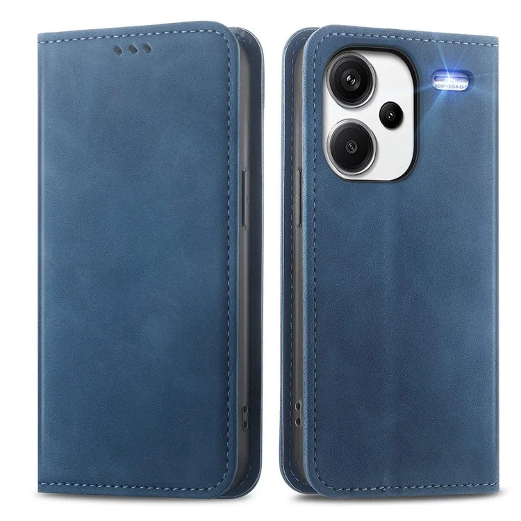 For Xiaomi Redmi Note 13 Pro+ 5G Leather Wallet Case Magnetic Closing Skin-touch Phone Cover