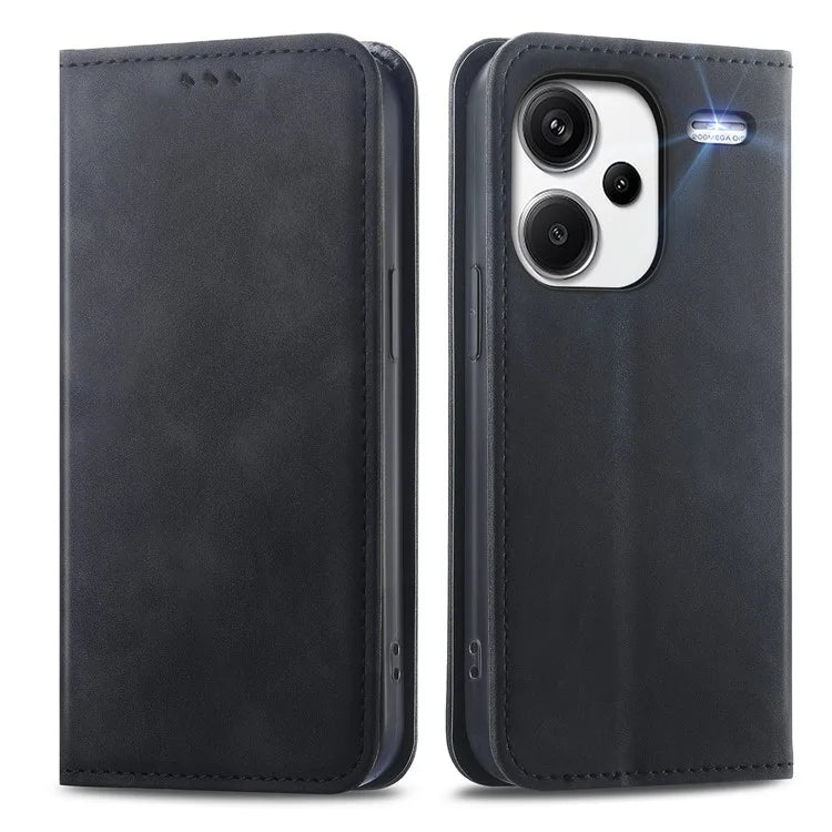 For Xiaomi Redmi Note 13 Pro+ 5G Leather Wallet Case Magnetic Closing Skin-touch Phone Cover