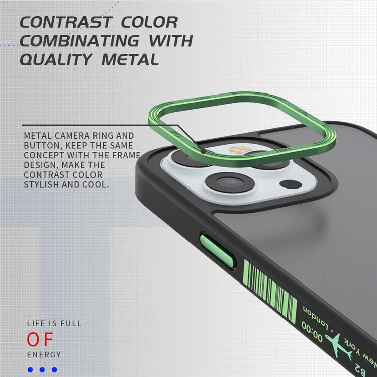 TGVI'S Vibrant Series For iPhone 14 Pro Max Case Metal Camera Ring PC+TPU Phone Cover