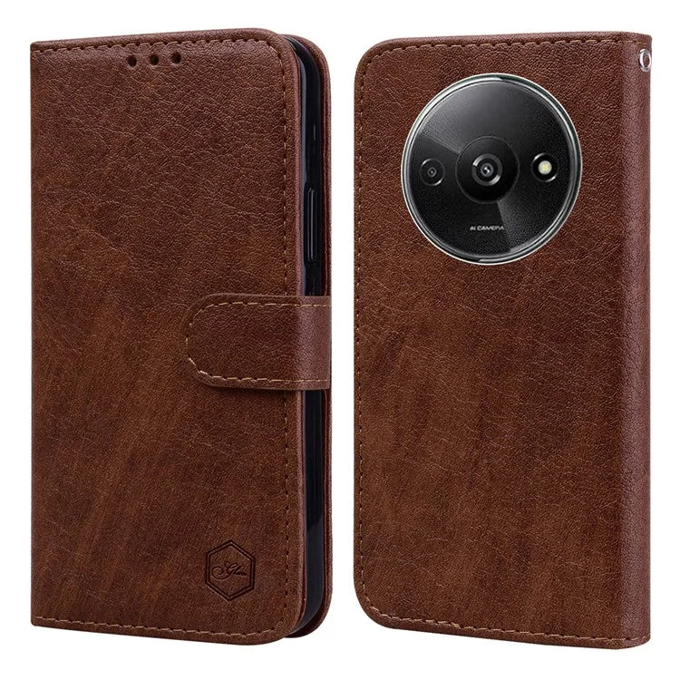For Xiaomi Redmi A3 / Poco C61 4G Case Solid Color Leather Folding Stand Wallet Leather Phone Cover