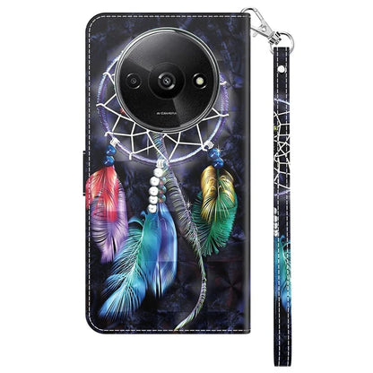 For Xiaomi Redmi A3 / Poco C61 4G Phone Case 3D Pattern Printing Magnetic Clasp Leather Wallet Cover