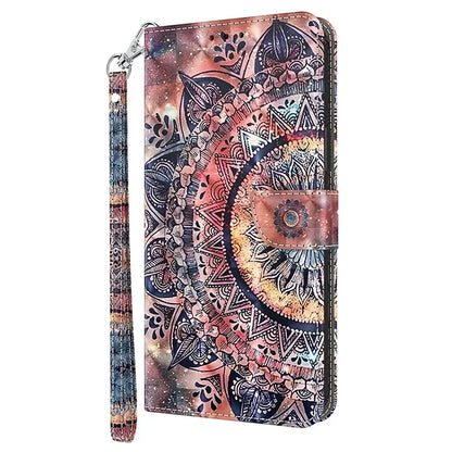 For Xiaomi Redmi A3 / Poco C61 4G Phone Case 3D Pattern Printing Magnetic Clasp Leather Wallet Cover