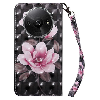 For Xiaomi Redmi A3 / Poco C61 4G Phone Case 3D Pattern Printing Magnetic Clasp Leather Wallet Cover