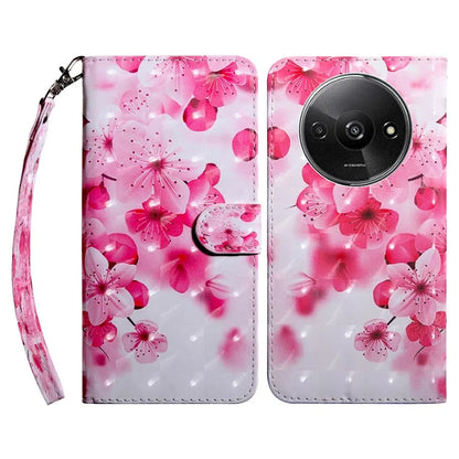 For Xiaomi Redmi A3 / Poco C61 4G Phone Case 3D Pattern Printing Magnetic Clasp Leather Wallet Cover