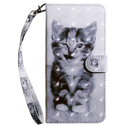 For Xiaomi Redmi A3 / Poco C61 4G Phone Case 3D Pattern Printing Magnetic Clasp Leather Wallet Cover