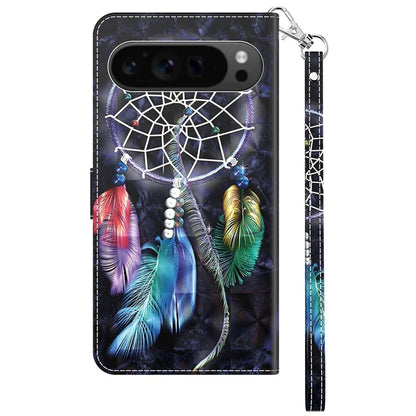 For Google Pixel 9 Pro XL Cell Phone Shell Pattern Printing Leather Cover Phone Stand