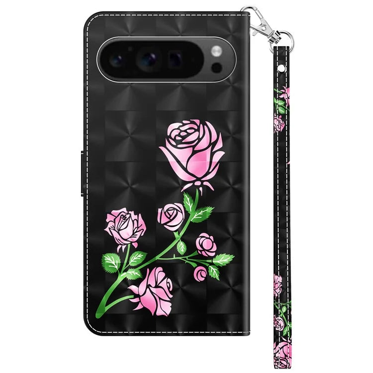 For Google Pixel 9 Pro XL Cell Phone Shell Pattern Printing Leather Cover Phone Stand