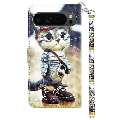 For Google Pixel 9 / Pixel 9 Pro Case Pattern Printing Phone Leather Cover with Wallet Card Slots
