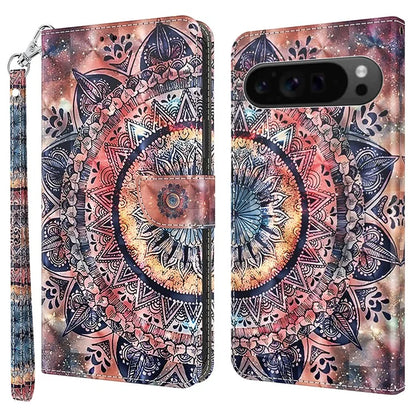 For Google Pixel 9 / Pixel 9 Pro Case Pattern Printing Phone Leather Cover with Wallet Card Slots