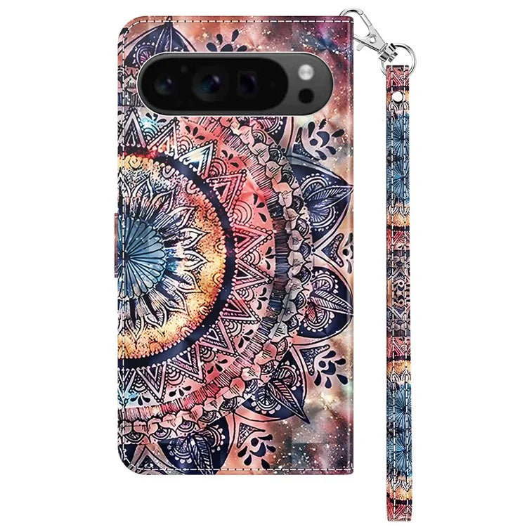 For Google Pixel 9 / Pixel 9 Pro Case Pattern Printing Phone Leather Cover with Wallet Card Slots
