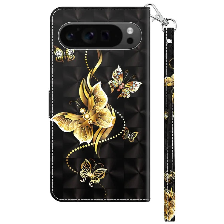 For Google Pixel 9 / Pixel 9 Pro Case Pattern Printing Phone Leather Cover with Wallet Card Slots