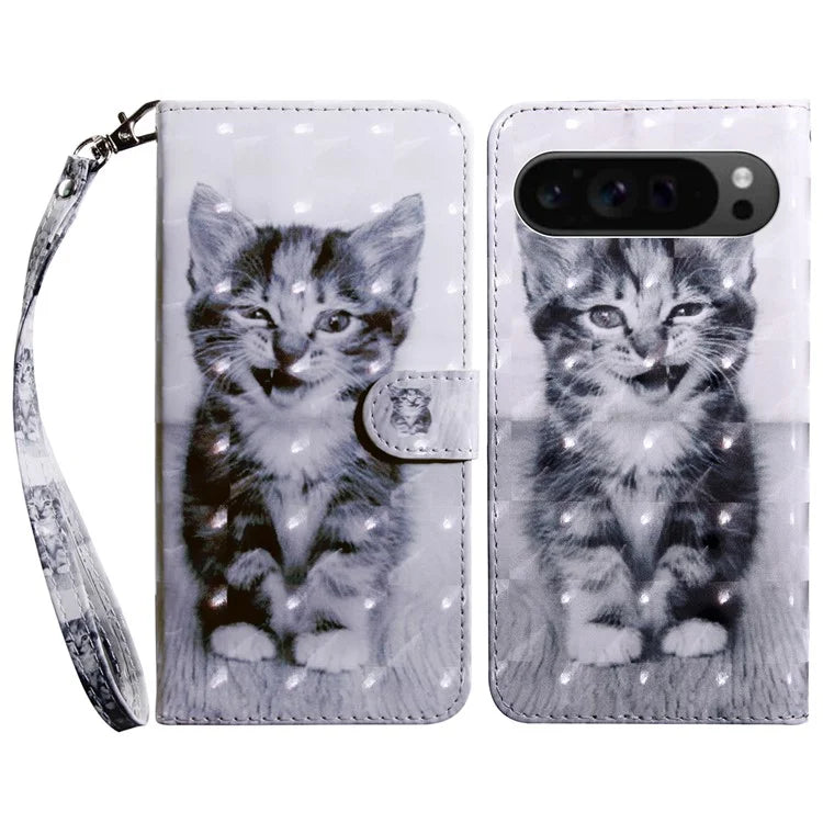 For Google Pixel 9 / Pixel 9 Pro Case Pattern Printing Phone Leather Cover with Wallet Card Slots