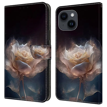 For iPhone 13 6.1 inch Case Pattern Printed Leather Bump Proof Phone Stand Cover