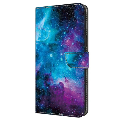 For iPhone 13 Pro Case Stand PU Leather Pattern Printing Phone Cover